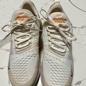 Nike Air Max 270 Cream and Orange Sneakers